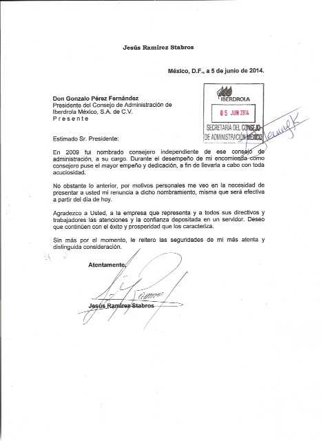 Carta-renuncia-Consejo-Iberdrola-JRS