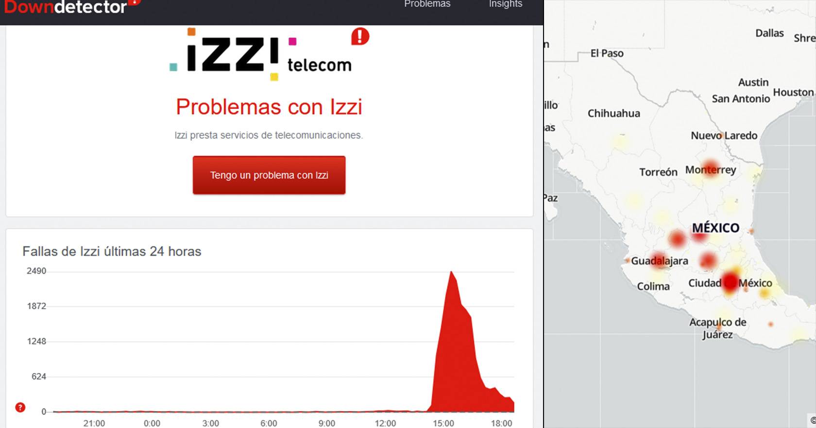 Reportan falla de servicio de IZZI, Axtel y Total Play en todo en México