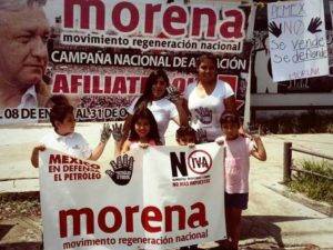 Morena Michoacán en Defensa del petróleo.