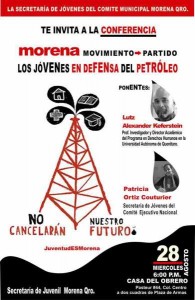 Foro Morena Jóvenes Querétaro Defensa del petróleo