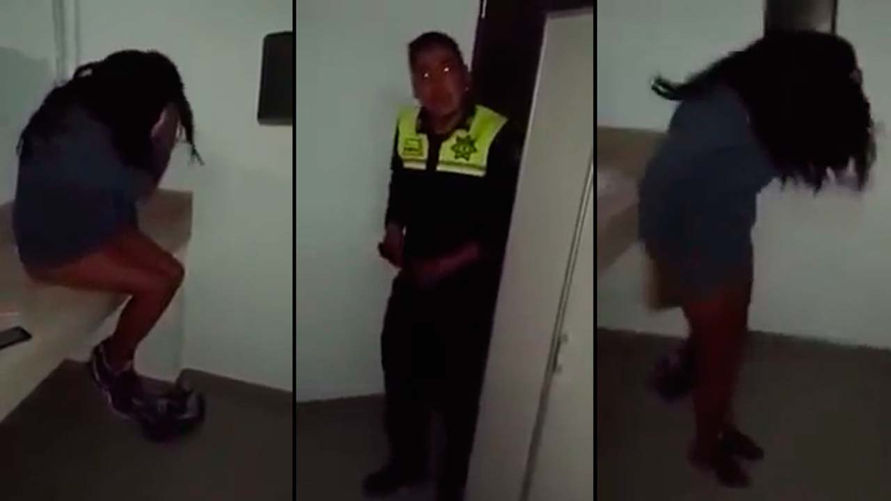 Captan a policía con mujer en baño publico #LordPoli (Video) -  RegeneraciónMX