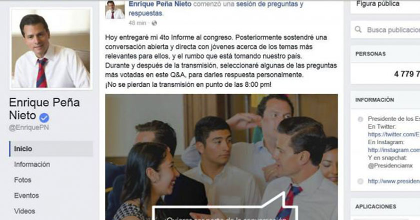 Preguntas más votadas en Facebook son las que responderá Peña sobre su informe