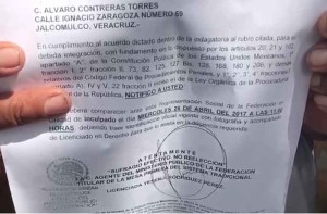 PGR cita a ejidatarios que se resisten a proyecto de Odebrecht en Veracruz citatorio