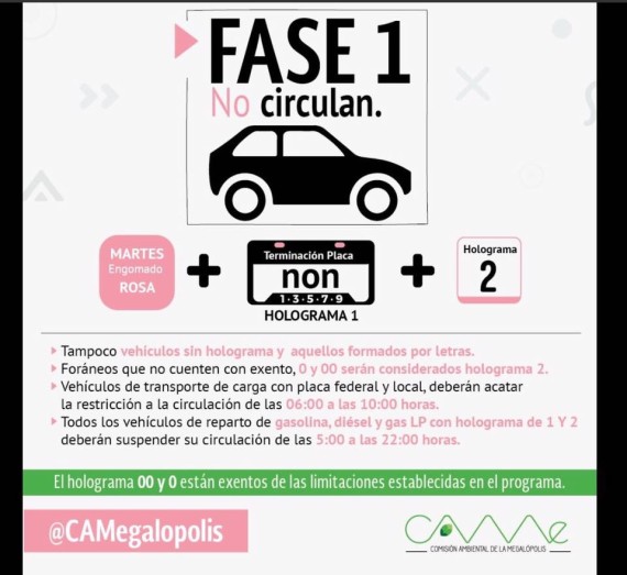 Activan Doble Hoy No Circula por contingencia ambiental en ...