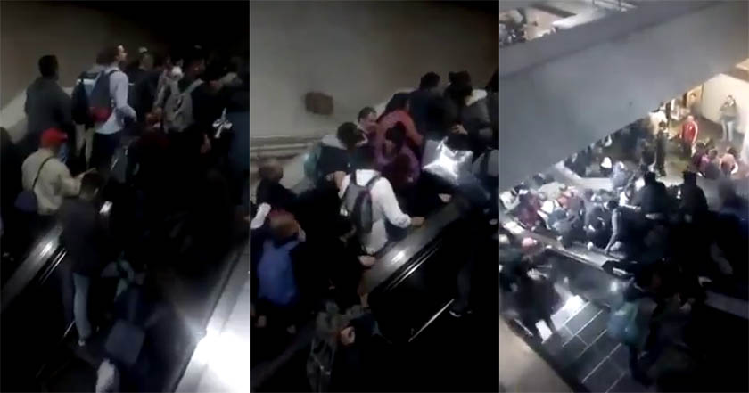 Falla en escalera eléctrica de Metro Tacubaya causa caos y pánico (Video)