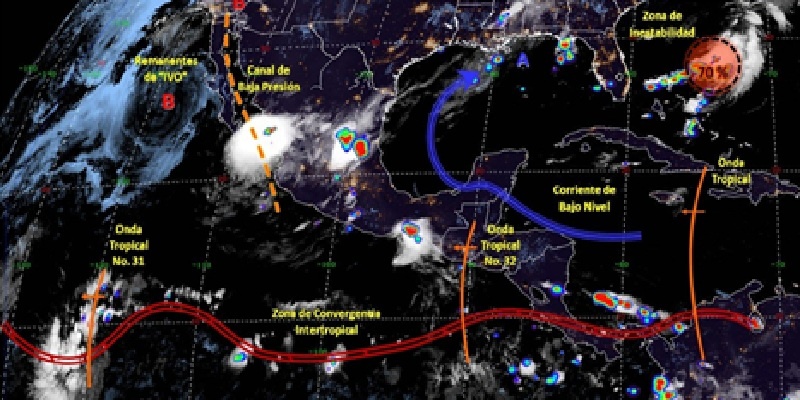 Onda tropical No. 32 afectará el sureste y la península de Yucatán