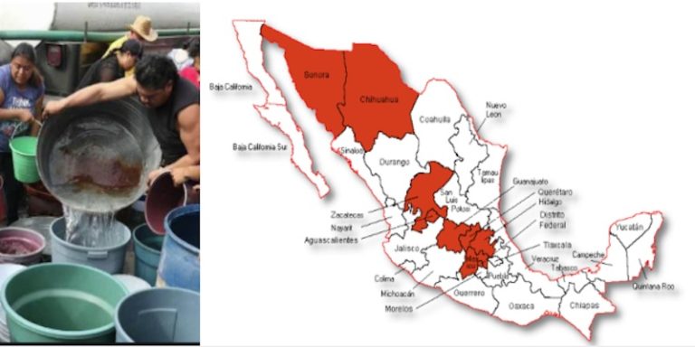 Geografía del estrés hídrico en México, entidades con menos agua