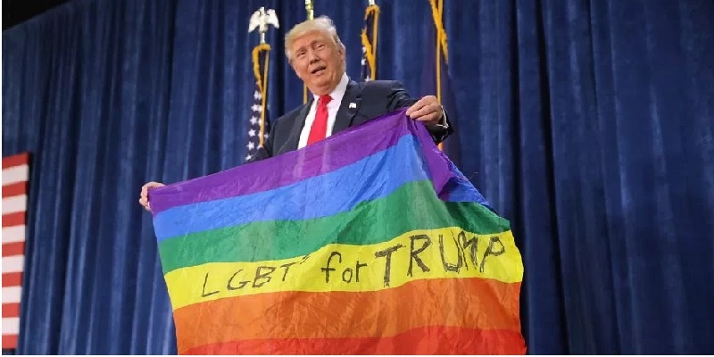 Trump y bandera arcoiris