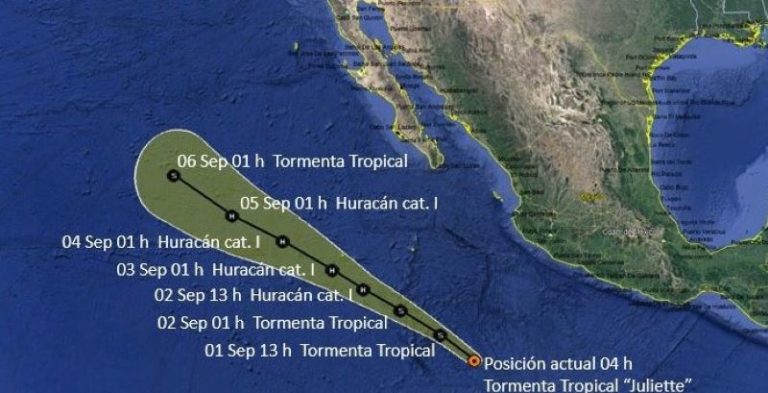 Juliette pasa sin afectar territorio Nacional; hoy, lluvias en el sur y noroeste