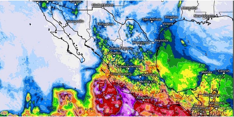 Lluvias en México, fin de semana
