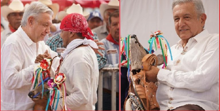 Mayos reciben a AMLO