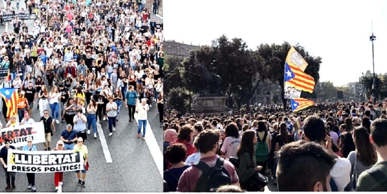 Cataluña se moviliza contra condenas