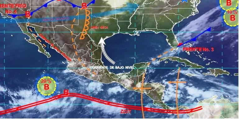 Lluvias para el 10 de octubre