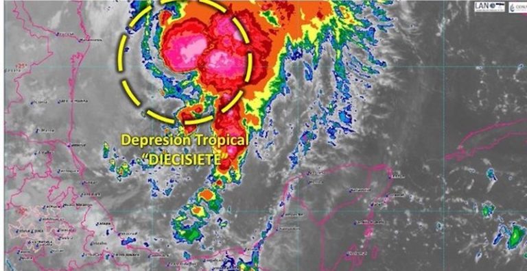 Depresión tropical 17, al sureste de Tamaulipas, provocará lluvias