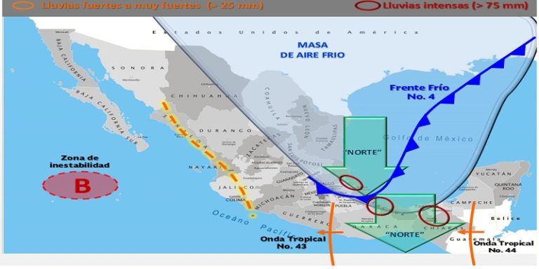 Frío y lluvias en México