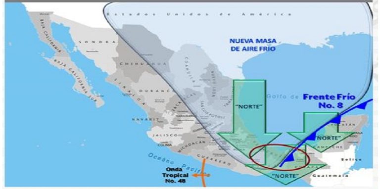 Lluvias y nueva masa de aire frío