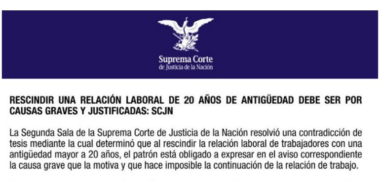 Suprema Corte protege a trabajadores