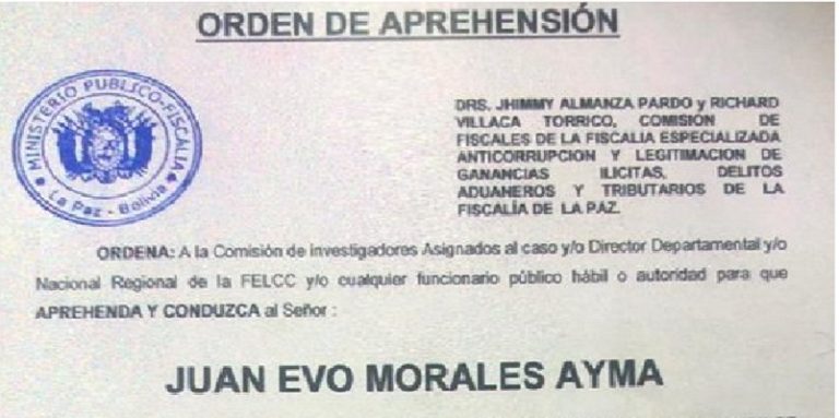 Evo Morales perseguido por los golpistas