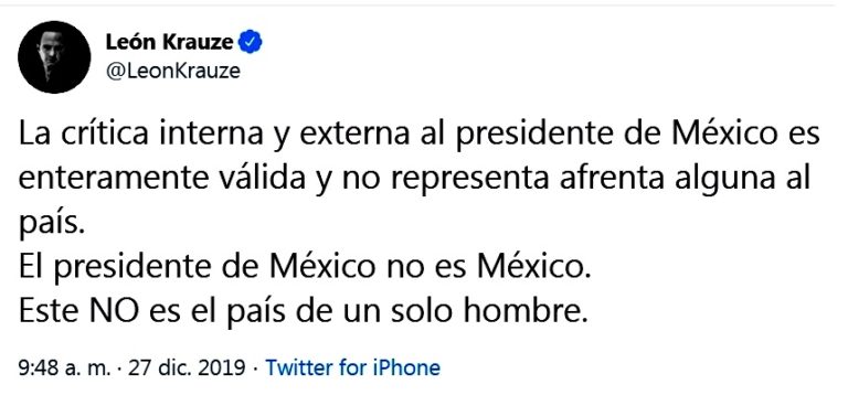 Krauze apoya a sus pares de derechas bolivianos