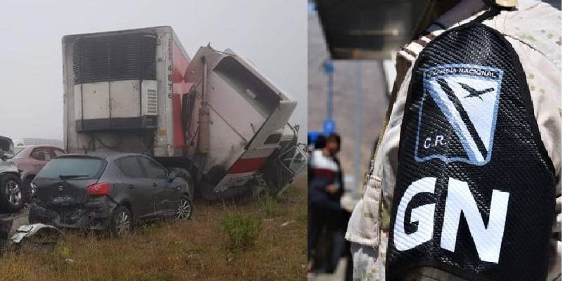 Guardia Nacional y Sedena en accidente de Monterrey