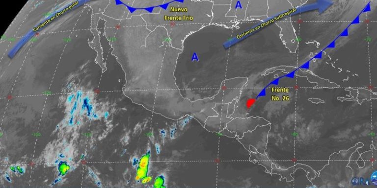 Se prevé incremento de la temperatura, frente frío 26 en el Caribe
