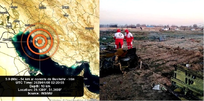 Irán, sismos y accidente aéreo
