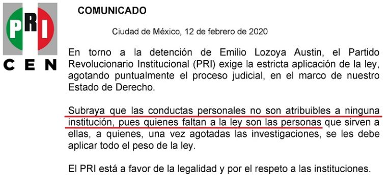 PRI se deslinda de ex director de Pemex