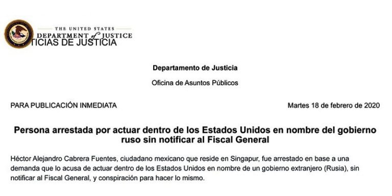 Mexicano acusado de espía ruso en EU