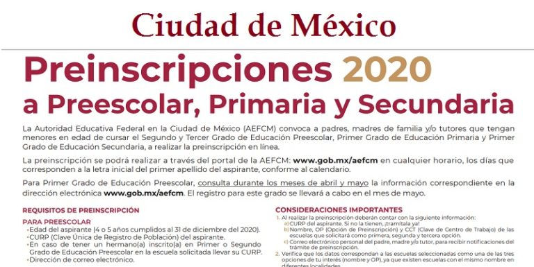 CDMX, inscripciones a educación básica