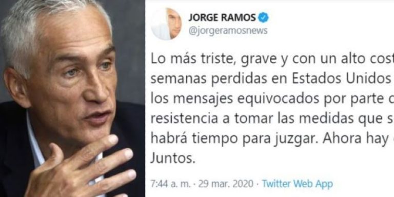 Jorge Ramos critica acciones de México ante Covid, asemeja con EU