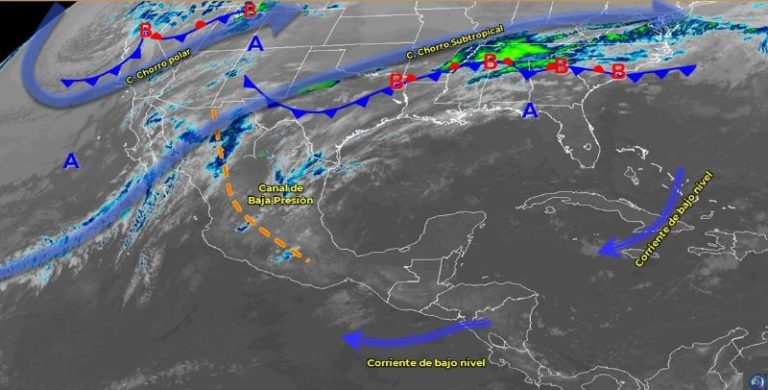 Baja presión provoca lluvias en gran parte del país