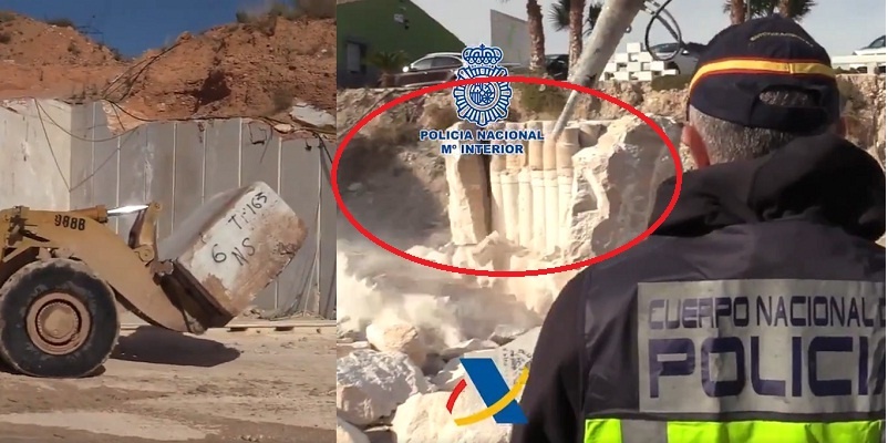 Guardia Civil descubre sustancias ilícitas en mármol