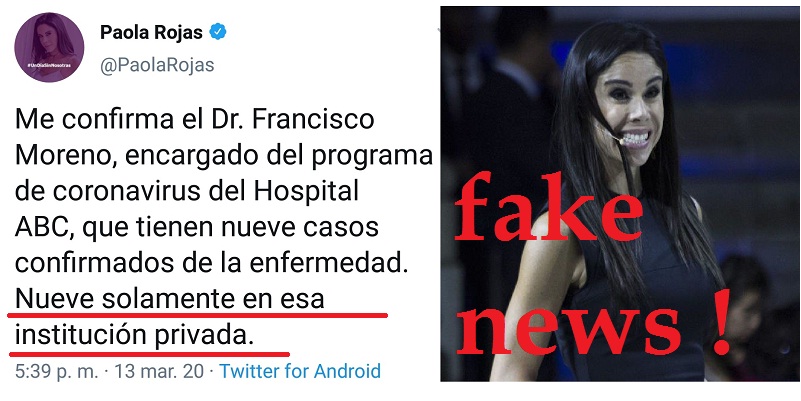 Paola Rojas de nuevo difunde fakes