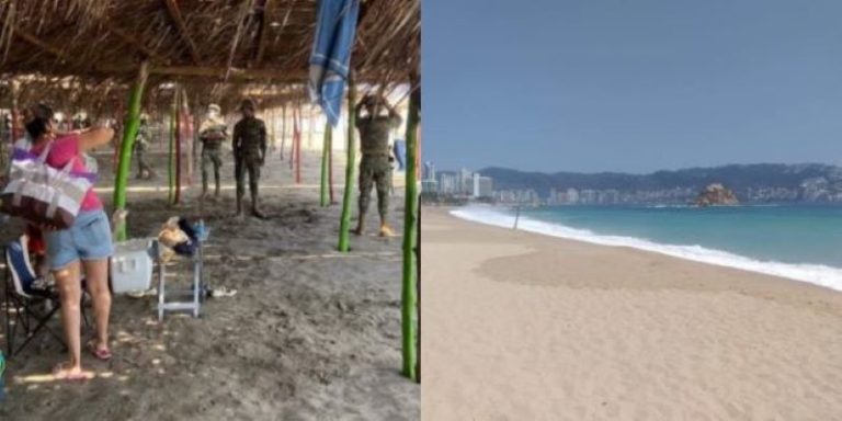 Desalojan a turistas de Acapulco, las playas lucen más limpias