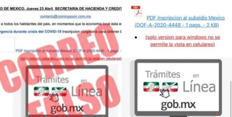 ¡Cuidado!, circula correo falso que ofrece un 'bono de emergencia'