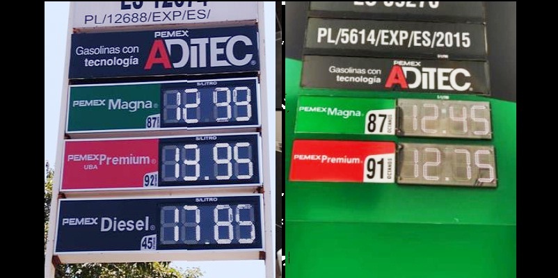 Gasolina más cara y más barata al norte