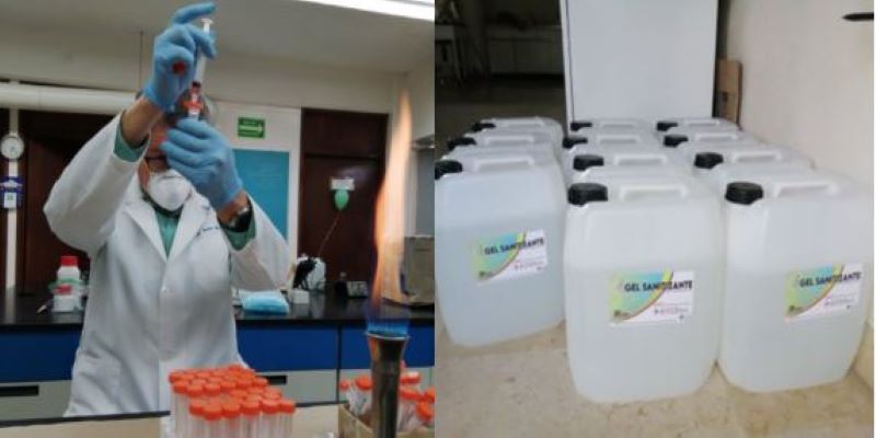 Universidad de Sonora fabrica gel sanitizante para sector salud