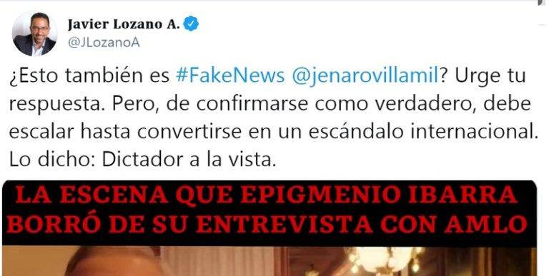 Derechista Javier Lozano se luce con falso video