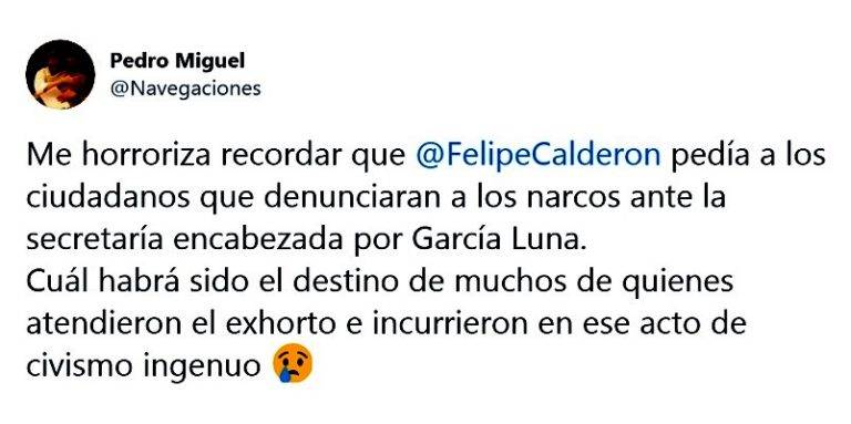 Denunciar al narco con el narco, García Luna, en tiempos de Calderón