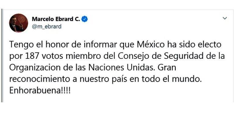 México ingresa a Consejo de Seguridad ONU