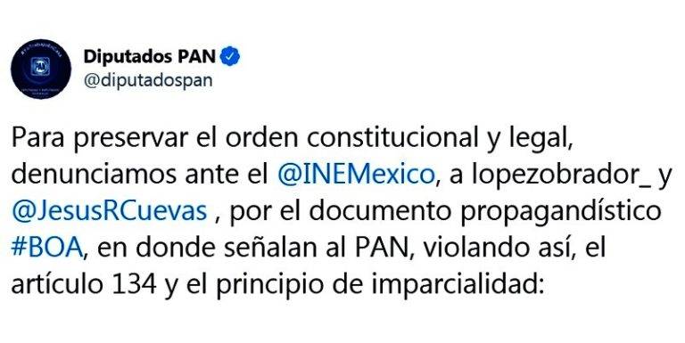 PAN acusa a AMLO y Jesús Ramírez ante INE por BOA