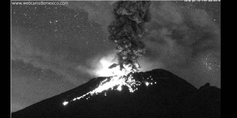 Volcán Popocatépetl, México, 16 de junio del 2020