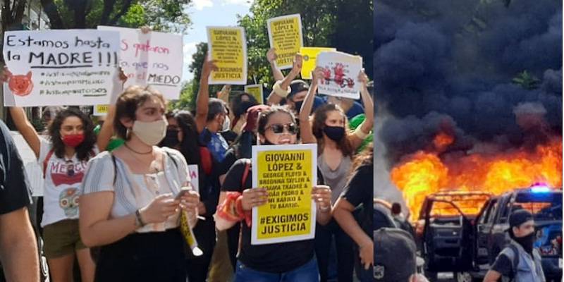 Fuertes protestas y represión en Jalisco