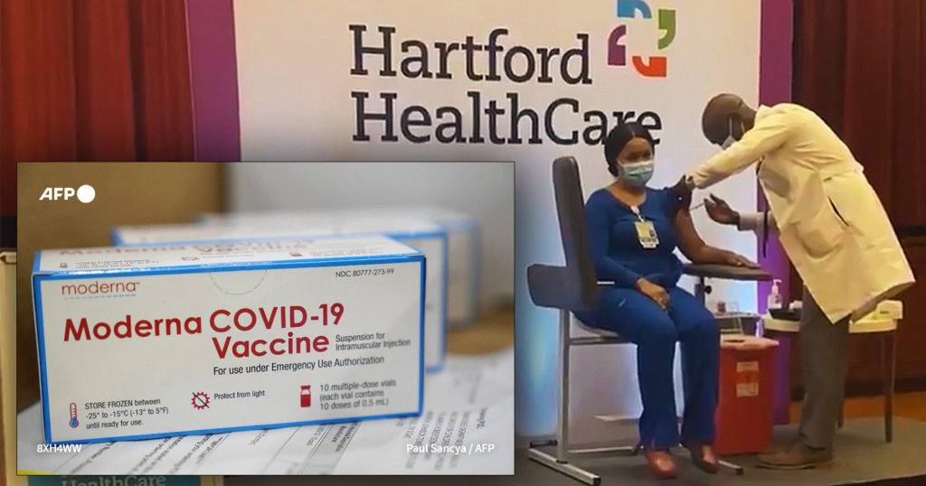 Administra EU las primeras vacunas covid-19 de Moderna a personal de salud