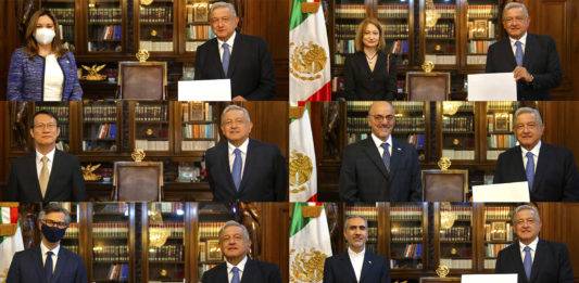 AMLO recibe a los nuevos embajadores extranjeros en México