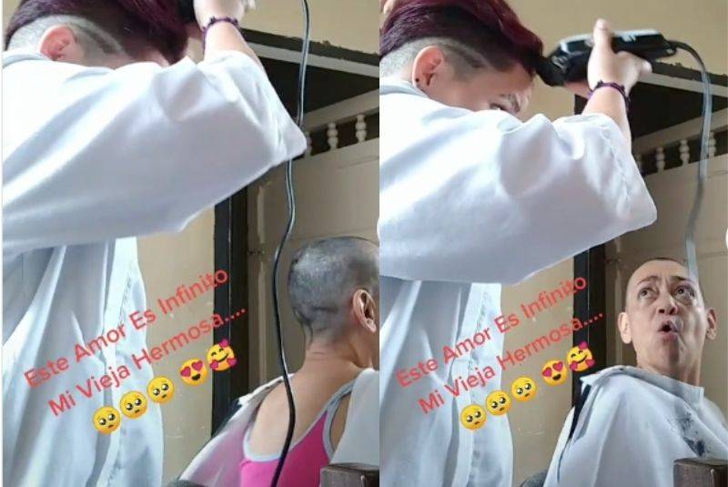 Joven sube video a TikTok rapándose para apoyar a su mamá que padece cáncer