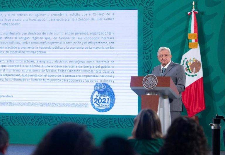 pidió al presidente de la Suprema Corte de Justicia de la Nación (SCJN), Arturo Zaldívar, investigar al juez Juan Pablo Gómez Fierro, especializado en Competencia Económica, Radiodifusión y Telecomunicaciones, para esclarecer la suspensión a la reforma a la Ley de la Industria Eléctrica por un amparo.