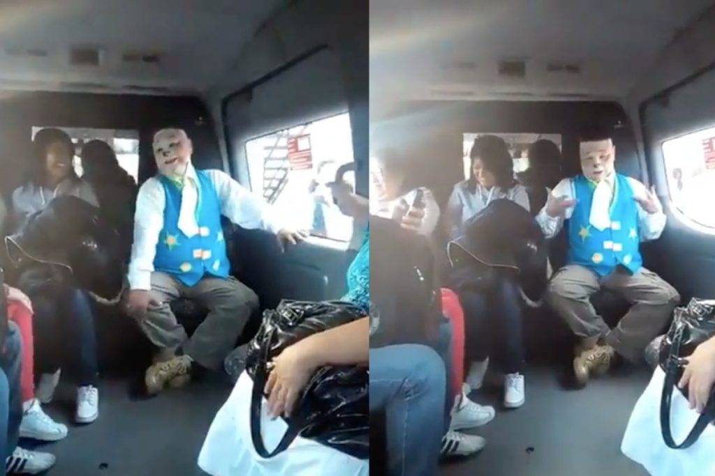 Payaso bromea sobre asaltos en combis de Edomex y se viraliza en redes