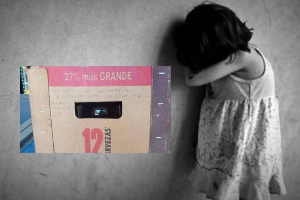 Con mensaje en cartón de cervezas, niña denuncia maltrato en Coahuila
