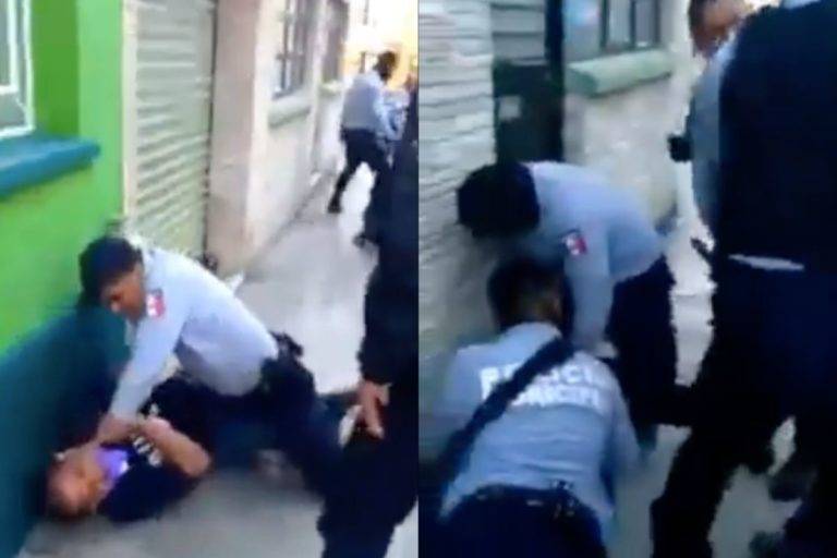 Policías golpean a una pareja en Hidalgo